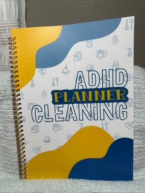 ADHD Cleaning Planner Notebook - Yellow and Blue NEW